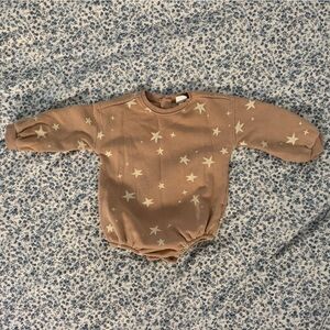 Target Grayson Collective brown star bubble romper 12 mo.